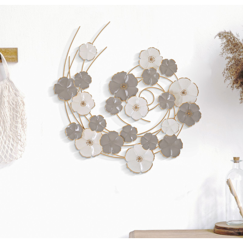 Décoration murale Lotly – 63x67 cm – Métal design Glam et moderne