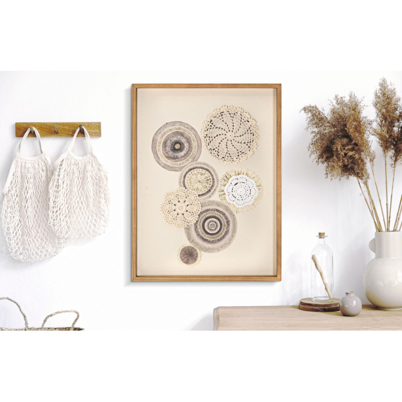 Impression murale circulaire artistique – 45x60 cm – Déco Bohème douce et équilibrée