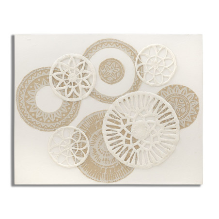 Peinture murale Icer – 80x100 cm – Composition abstraite Bohème Chic