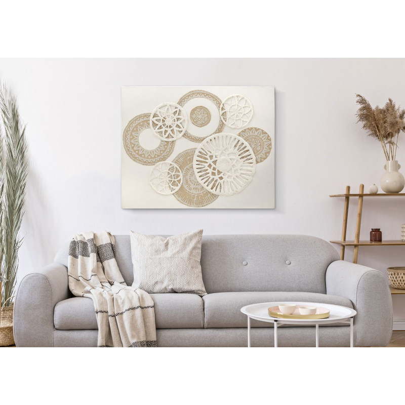 Peinture murale Icer – 80x100 cm – Composition abstraite Bohème Chic