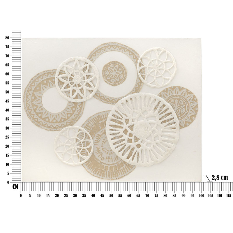 Peinture murale Icer – 80x100 cm – Composition abstraite Bohème Chic