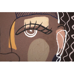 Tableau mural Tribal – Modèle A – 80x100 cm – Symbole artisanal Bohème Chic