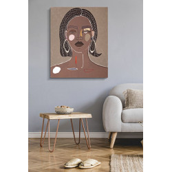 Tableau mural Tribal – Modèle A – 80x100 cm – Symbole artisanal Bohème Chic