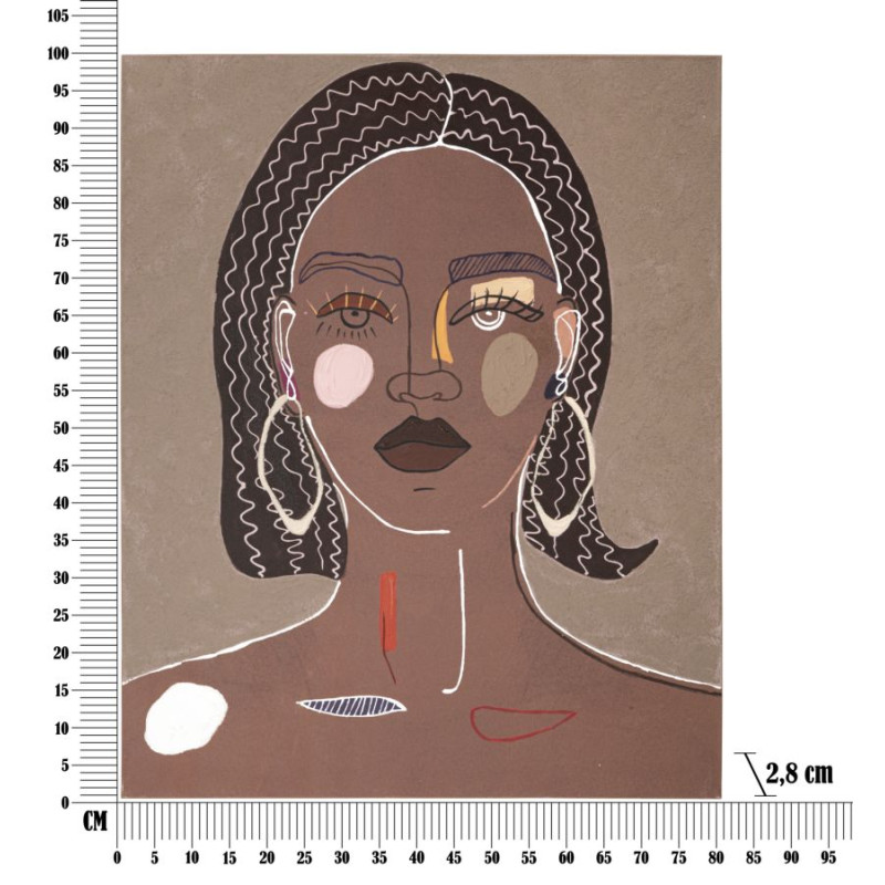 Tableau mural Tribal – Modèle A – 80x100 cm – Symbole artisanal Bohème Chic