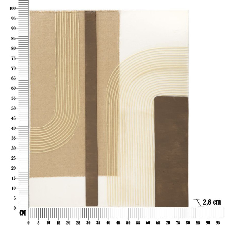 Tableau mural fait main Lofty – Modèle B – 80x100 cm – Peinture murale artistique Bohème Chic