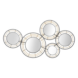 Panneau mural en fer avec miroirs Oporto – 111x59 cm – Élégance bohème et reflets subtils