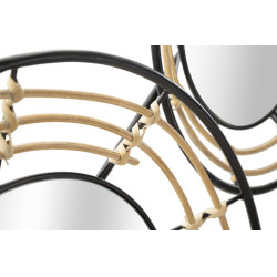 Panneau mural en fer avec miroirs Oporto – 111x59 cm – Élégance bohème et reflets subtils