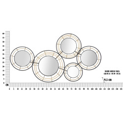 Panneau mural en fer avec miroirs Oporto – 111x59 cm – Élégance bohème et reflets subtils