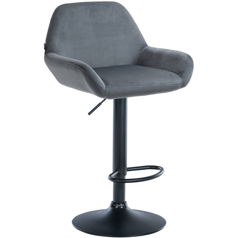 Tabouret de bar Braga velours gris foncé
