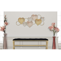 Décoration murale Cœurs – 91x39 cm – Panneau Glam romantique et chic