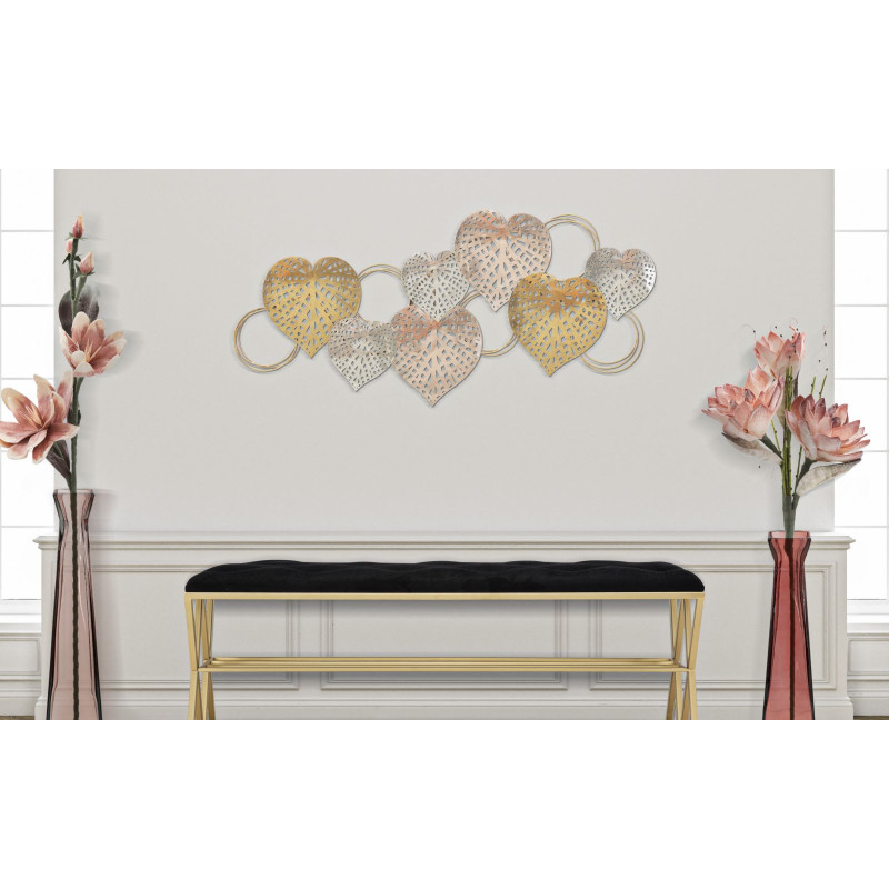 Décoration murale Cœurs – 91x39 cm – Panneau Glam romantique et chic