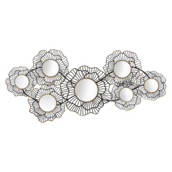 Décoration murale Osaka avec miroirs – 121x56 cm – Métal Glam et reflets argentés