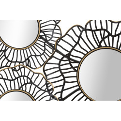 Décoration murale Osaka avec miroirs – 121x56 cm – Métal Glam et reflets argentés