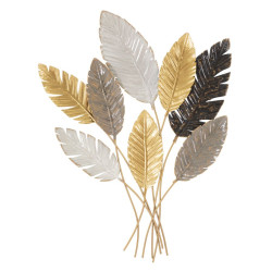 Décoration murale Palmiers – 73x93 cm – Feuillage exotique Glam et relief élégant