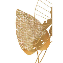 Décoration murale Feuille d’automne dorée – 53x84 cm – Élégance métallique et chaleur Glam