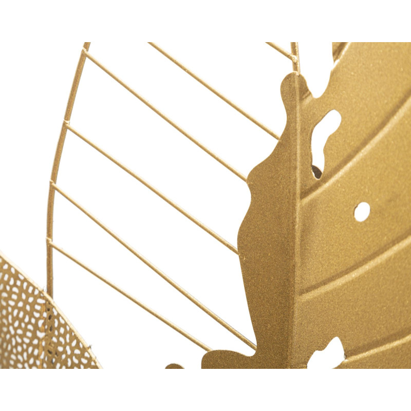 Décoration murale Feuille d’automne dorée – 53x84 cm – Élégance métallique et chaleur Glam