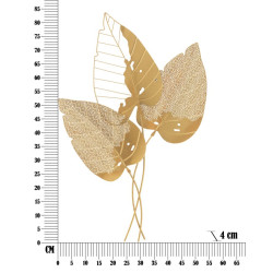 Décoration murale Feuille d’automne dorée – 53x84 cm – Élégance métallique et chaleur Glam