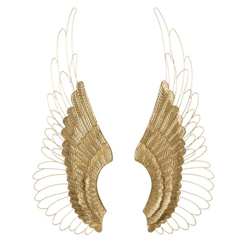 Ensemble de 2 panneaux muraux Ali Plus – 37x105 cm – Métal Glam doré et raffiné