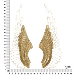 Ensemble de 2 panneaux muraux Ali Plus – 37x105 cm – Métal Glam doré et raffiné