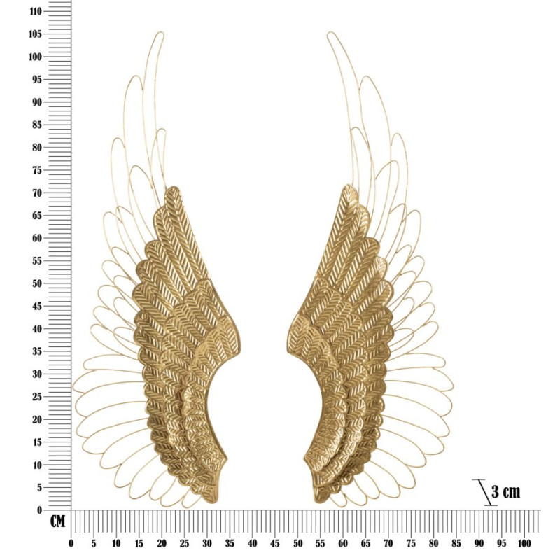 Ensemble de 2 panneaux muraux Ali Plus – 37x105 cm – Métal Glam doré et raffiné