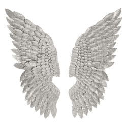 Ensemble de 2 panneaux muraux Ali Beauty Argent – 37x100 cm – Métal argenté Glam élégant