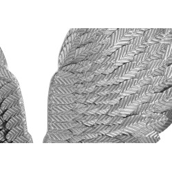 Ensemble de 2 panneaux muraux Ali Beauty Argent – 37x100 cm – Métal argenté Glam élégant