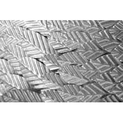 Ensemble de 2 panneaux muraux Ali Beauty Argent – 37x100 cm – Métal argenté Glam élégant