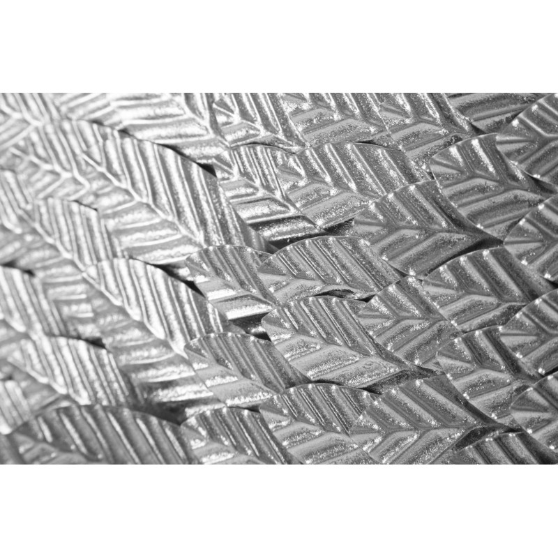 Ensemble de 2 panneaux muraux Ali Beauty Argent – 37x100 cm – Métal argenté Glam élégant