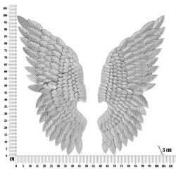 Ensemble de 2 panneaux muraux Ali Beauty Argent – 37x100 cm – Métal argenté Glam élégant