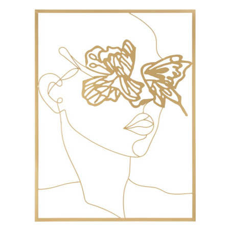 Panneau mural en fer doré – 60x80 cm – Finition brillante et élégance Glam intemporelle