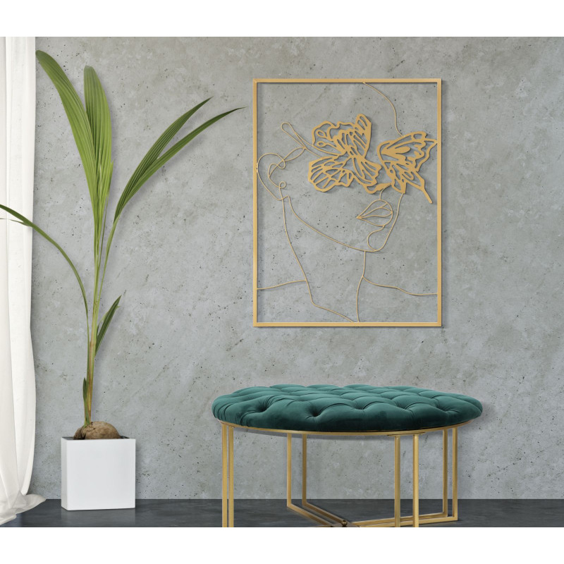 Panneau mural en fer doré – 60x80 cm – Finition brillante et élégance Glam intemporelle