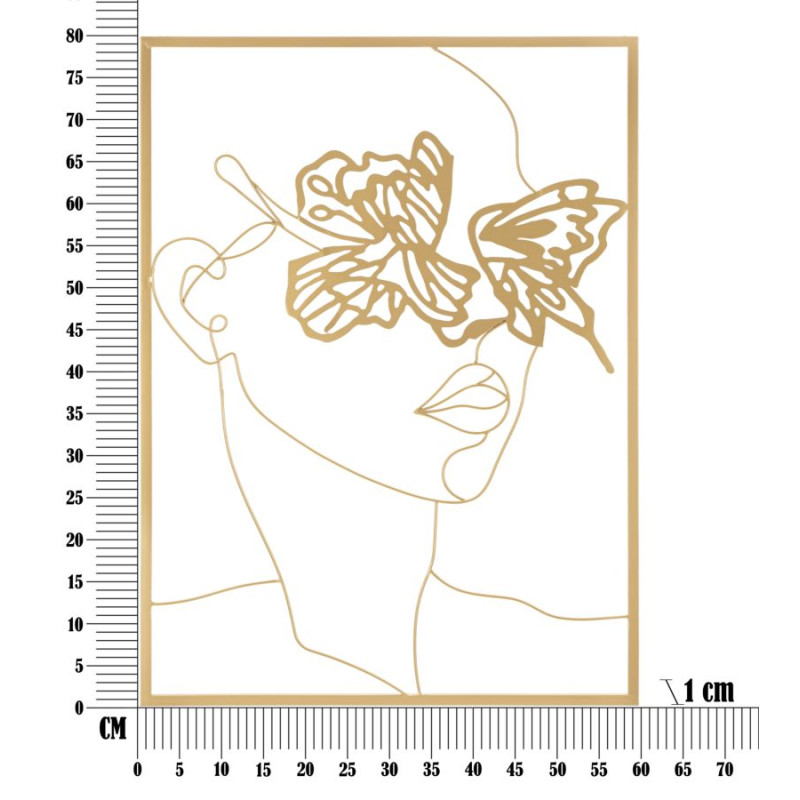 Panneau mural en fer doré – 60x80 cm – Finition brillante et élégance Glam intemporelle