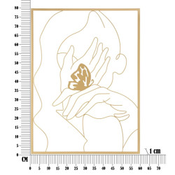 Panneau mural en fer Mains sur la Face – 60x80 cm – Portrait moderne et expressif Glam