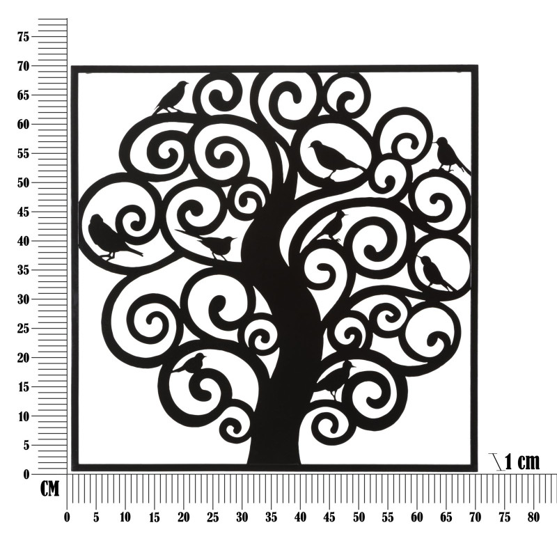 Panneau mural en fer Trois – 70x70 cm – Composition géométrique Glam minimaliste