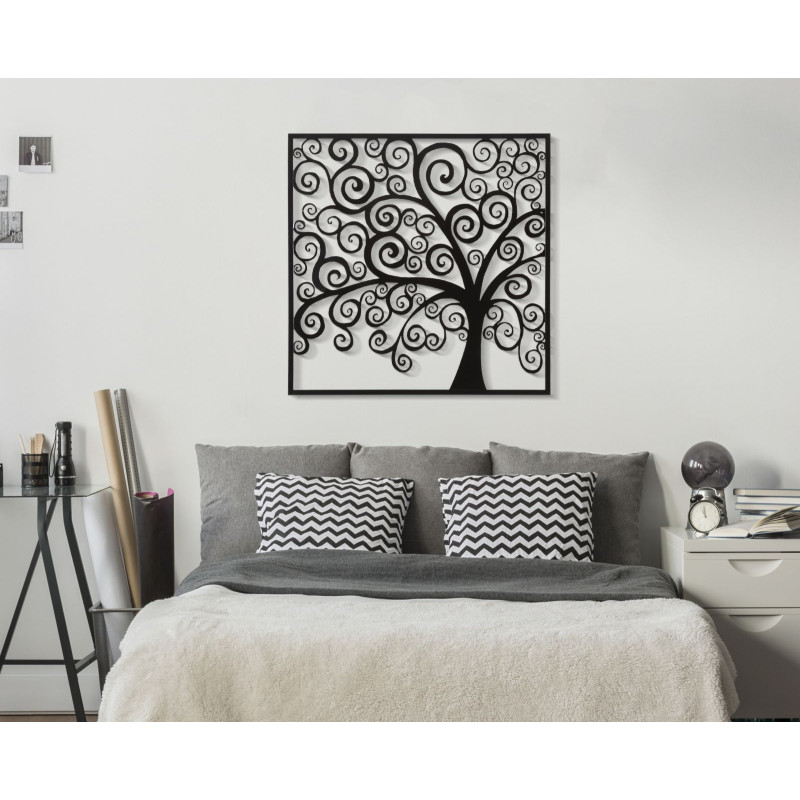 Panneau mural en fer Trois Plus – 100x100 cm – Grand format mural Glam artistique