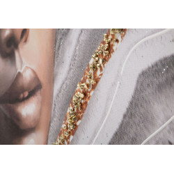 Tableau mural fait main Naomi – Modèle A – 100x100 cm – Portrait féminin bohème et doux