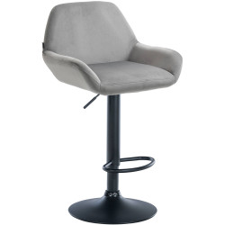 Tabouret de bar Braga velours gris