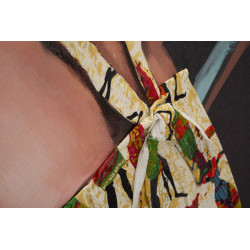 Tableau mural fait main Kelly – Modèle B – 90x120 cm – Expression artistique bohème moderne