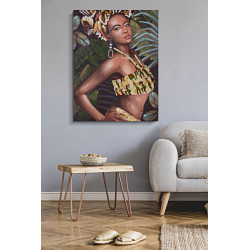 Tableau mural fait main Kelly – Modèle B – 90x120 cm – Expression artistique bohème moderne