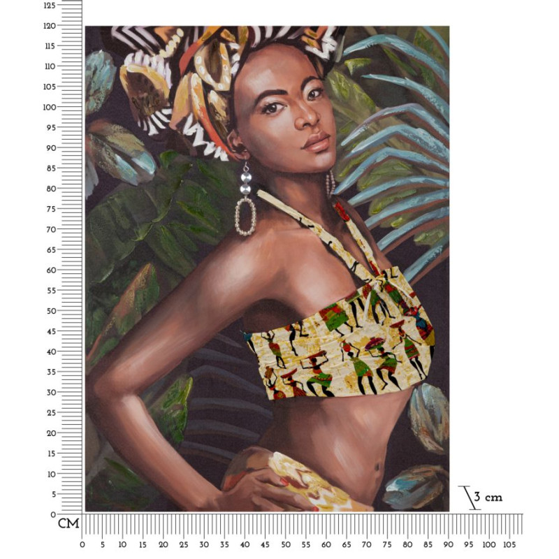 Tableau mural fait main Kelly – Modèle B – 90x120 cm – Expression artistique bohème moderne