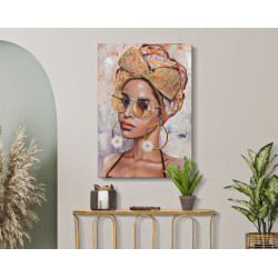 Tableau mural fait main Jennifer – Modèle B – 70x100 cm – Œuvre murale bohème poétique