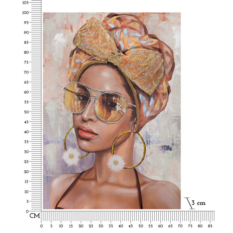 Tableau mural fait main Jennifer – Modèle B – 70x100 cm – Œuvre murale bohème poétique