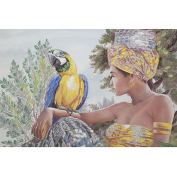 Tableau mural fait main Kenda Original – 120x90 cm – Art contemporain bohème et texturé