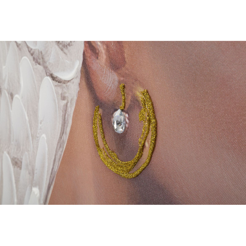 Tableau mural fait main Kloe Vertical – 90x120 cm – Portrait élancé Bohème Chic expressif