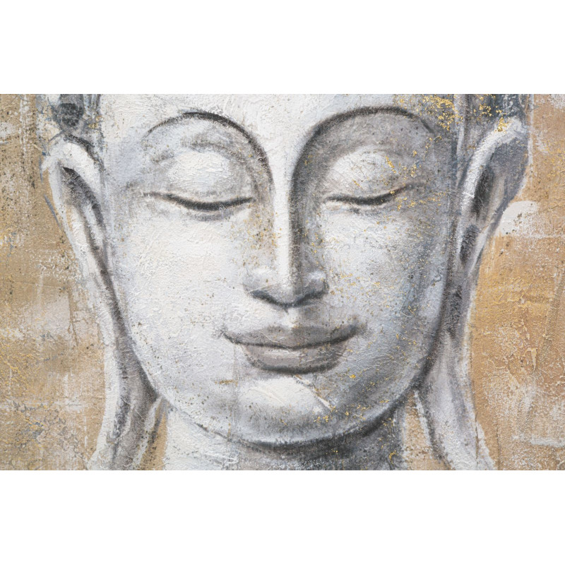 Tableau mural fait main Bouddha Lumière – Modèle B – 80x120 cm – Déco apaisante et zen Bohème Chic