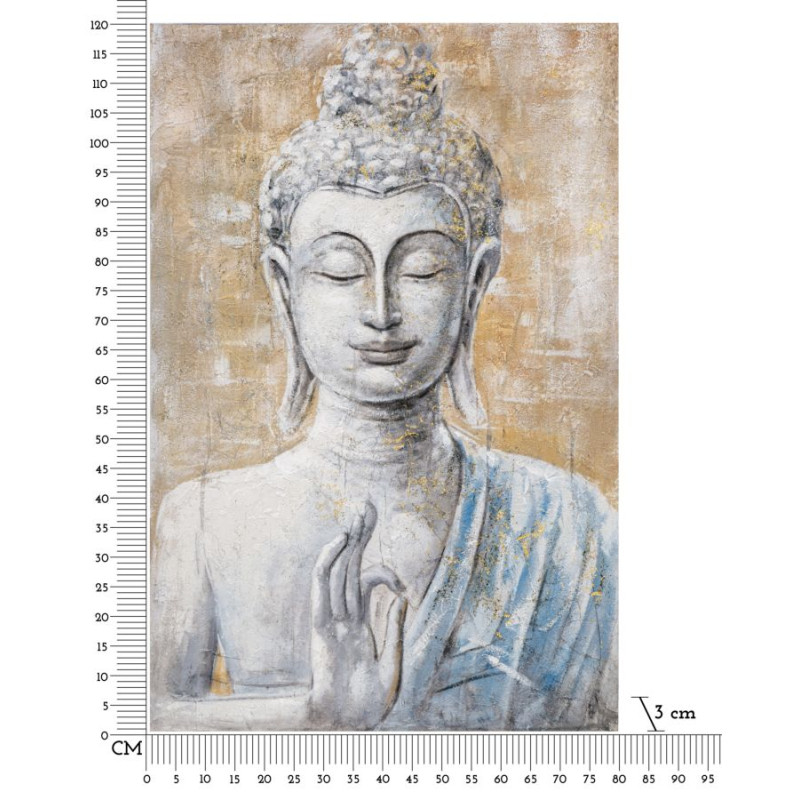 Tableau mural fait main Bouddha Lumière – Modèle B – 80x120 cm – Déco apaisante et zen Bohème Chic