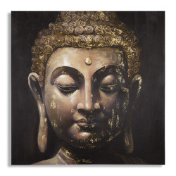 Tableau mural fait main Bouddha – Modèle B – 100x100 cm – Harmonie et paix intérieure Bohème Chic