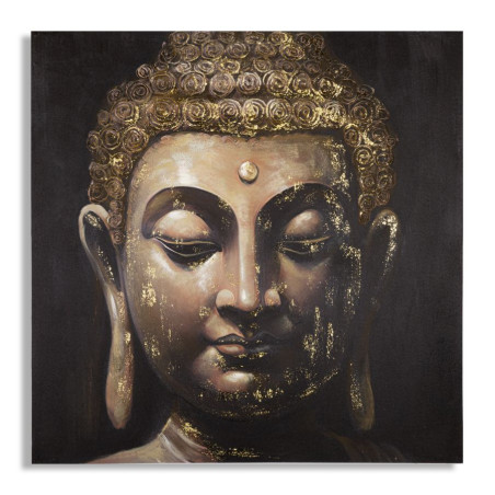 Tableau mural fait main Bouddha – Modèle B – 100x100 cm – Harmonie et paix intérieure Bohème Chic