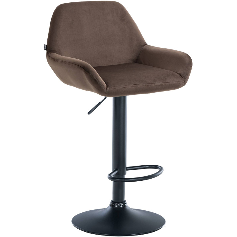 Tabouret de bar Braga velours brun