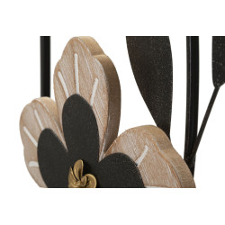 Panneau mural en fer et bois Divaker – Modèle B – 27x70 cm – Design ethnique bohème raffiné